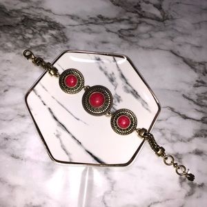 Coral Lucky Brand semi precious bracelet